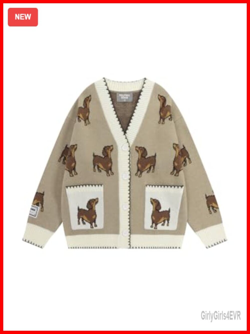 Aelfric Eden Women Graphic Cardigan Sweater Print V Neck Button Sweater